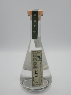 pHure Dry Gin, 70cl bottle with the pH gradation up the neck